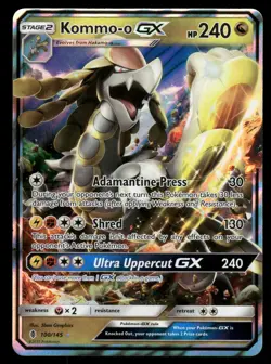 Kommo-o GX 100/145 Holo Ultra Rare Guardians Rising Pokemon Holo Near Mint - Image 1