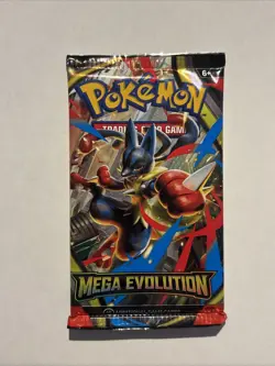 🔥 Pokemon Mega Evolution Booster Pack 1x Lucario Art From 1st Parter Coll. Box - Image 1