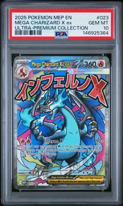 Pokemon Mega Charizard X ex 023 EX Holo Promo Me: Mega Evolution PSA 10 2025 - Image 1