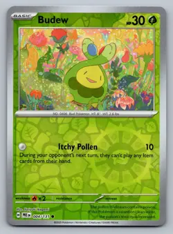 Pokemon TCG SV: Prismatic Evolutions Budew 004/131 Reverse Holo - Image 1