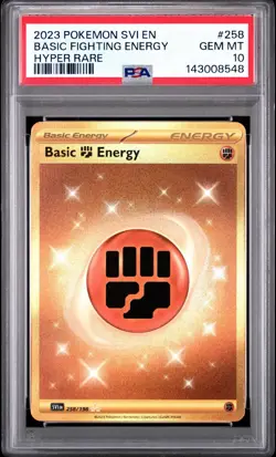 Pokemon Basic Fighting Energy SV01 258/198 Hyper Rare Holo PSA 10 - Image 1