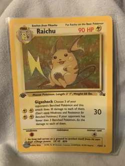 Pokemon TCG Raichu Fossil 14/62 Holo 1st Edition Holo Rare - Image 1