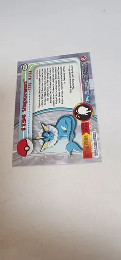 Vaporeon #134 - Silver Foil - Pokemon Topps Series 3 - Image 3