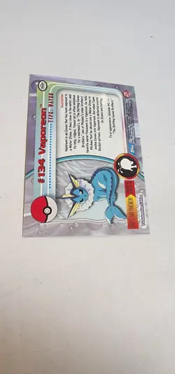 Vaporeon #134 - Silver Foil - Pokemon Topps Series 3 - Image 4