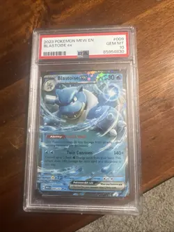 2023 Pokemon Mew en Blastoise EX 009/165 Scarlet & Violet 151 Holo PSA 10 Gem MT - Image 1