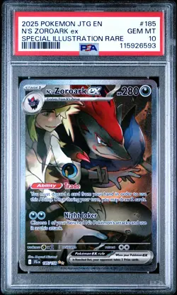 2025 POKEMON JTG EN-JOURNEY TOGETHER #185 N'S ZOROARK EX PSA 10 - Image 1