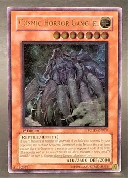 Yu-Gi-Oh Cosmic Horror Gangi'el POTD-EN029 1st Edition Ultimate Rare LP - Image 1