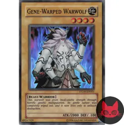 Yugioh Gene-Warped Warwolf STON-EN001 Super Rare LP - Image 1