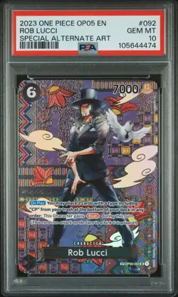 One Piece OP03-092 Alt Art Special Rob Lucci Alternate SP OP05 English PSA 10 - Image 1