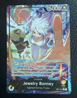 One Piece TCG EB04-001 Jewelry Bonney Alt Art Leader English OP15 - Image 1