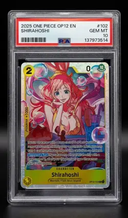 2025 ONE PIECE OP12-LEGACY EN #102 SHIRAHOSHI PSA 10 Holo - Image 1