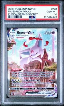 2021 POKEMON SWORD & SHIELD FUSION STRIKE SECRET FULL ART/ESPEON VMAX PSA 10 - Image 1