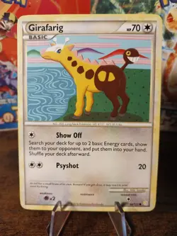 Pokemon - HGSS Base Set - Girafarig 64/123 Non Holo HP/MP Card - Image 1