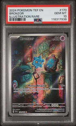2024 POKEMON TEF EN-TEMPORAL FORCES ILLUSTRATION RARE #170 BRONZOR PSA 10 - Image 1