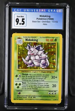 NIDOKING 11 BASE SET HOLO UNLIMITED POKEMON Cgc Blue Label 9.5(10) - Image 1