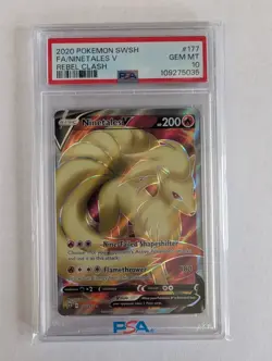 Pokemon 2020 SWSH Rebel Clash Ninetales v #177/192 PSA 10 - Image 1