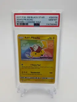 Ash's Pikachu SM108 PSA 10 Black Star Promo I Choose You! Pokemon The Movie 2017 - Image 1