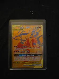 Pokemon Card TCG - Reshiram & Charizard GX SM247 Black Star Promo Gold Card NM - Image 1