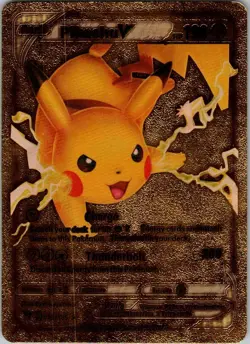 Pikachu V Pokemon TCG Gold Foil Fan Art Card 43/185 - Image 1