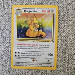 Pokemon Dragonite Fossil Holo Rare 4/62 100 HP Stage 2 Unlimited WOTC Card - Image 1