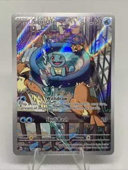 Pokemon Squirtle Holo Illustration TCG Card Stellar Crown 148/142 NM Condition - Image 1