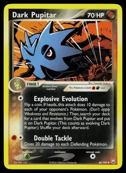 Pokemon Card - Dark Pupitar Team Rocket Returns 40/109 Uncommon Non Holo - Image 1