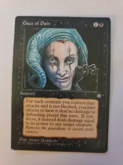 MTG Magic The Gathering Card Gaze of Pain Sorcery Black Ice Age 1995 - Image 1