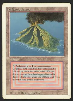 ***Volcanic Island (Corner Bend & Indents)*** MTG Revised Magic Kid Icarus - Image 1