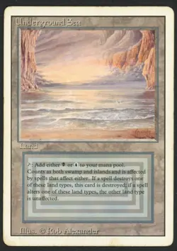 ***Underground Sea (Indents & Inked Edges)*** MTG Revised Magic Kid Icarus - Image 1