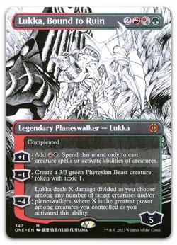 Lukka, Bound to Ruin (Borderless) #342 NM Phyrexia All Will Be One ONE Magic MTG - Image 1