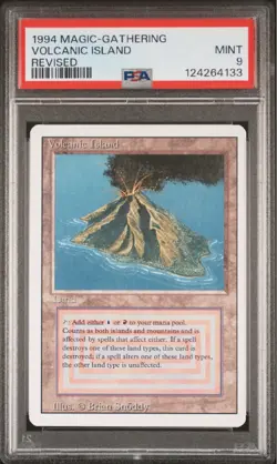 1994 MAGIC THE GATHERING MTG VOLCANIC ISLAND REVISED PSA 9 - Image 1