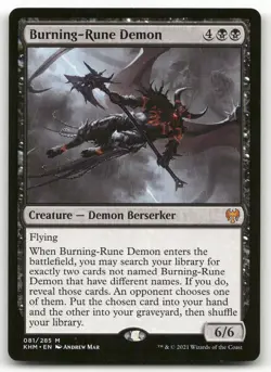 Burning-Rune Demon #81 (NM) Kaldheim KHM Magic MTG - Image 1