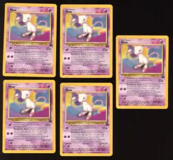 2000 WOTC POKEMON LEAGUE MEW #8 BLACK STAR PROMO LOT OF 5 CARDS UNPLAYED - Image 2