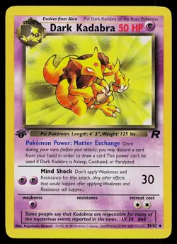 Pokemon Card - Dark Kadabra Team Rocket 39/82 Uncommon 1st Edition - Image 1