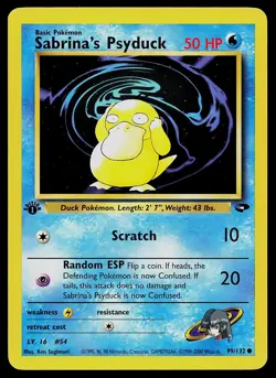 Pokemon Card - Sabrina's Psyduck Gym Challenge 99/132 Common 1st Edition - Image 1