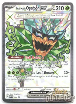 Teal Mask Ogerpon ex 166 Holo Ultra Rare Scarlet & Violet Promo Pokemon NM - Image 1