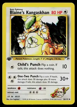 Pokemon Card - Blaine's Kangaskhan Gym Heroes 36/132 Uncommon 1st Edition - Image 1