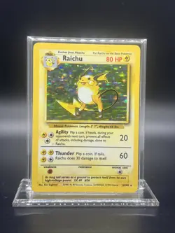 Pokemon Raichu 014/102 – Base Set – Holo Rare – Moderate Play - Image 1