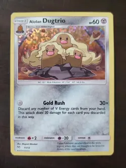 Pokemon Alolan Dugtrio 2019 McDonalds Promo 11/12 Holo - Image 1
