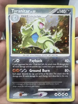 Pokemon Tyranitar 17/123 Mysterious Treasures Holo - LIGHT PLAY - Image 3