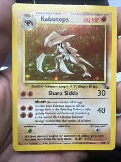 Pokemon Kabutops 9/62 – Fossil – Holo Rare – Moderate Play - Image 3