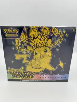 🐦 Pokemon Center Surging Sparks Elite Trainer Box ETB Sealed Pikachu ex Stellar - Image 1