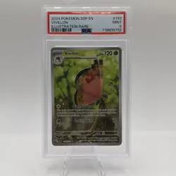 2024 POKEMON SSP EN-SURGING SPARKS ILLUSTRATION RARE #193 VIVILLON PSA 9 - Image 1