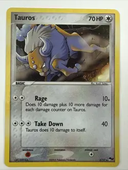 Tauros 5/17 Holo Rare POP Series 2 Pokemon - Image 1