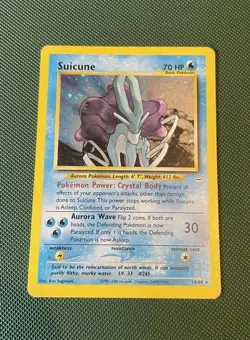 Pokemon 2001 Suicune 14/64 Neo Revelation Holo heavy play - Image 1