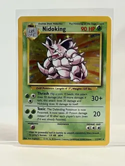 Nidoking 11/130 ~ Pokemon TCG ~ Base Set 2 ~ Holo Rare Shadow ~ Lightly Played + - Image 1