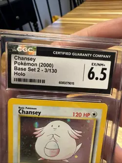 Chansey - 3/130 - Holo Rare - Unlimited Edition Pokemon Base Set 2 CGC 6.5 - Image 4