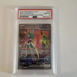 Pokemon TCG Iron Valiant ex Paradox Rift Special Illustration Rare PSA 10 - Image 1