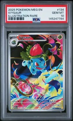 2025 POKEMON MEG EN-MEGA EVOLUTION ILLUSTRATION RARE #134 IVYSAUR PSA 10 - Image 1