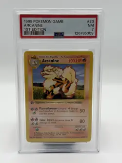 Pokemon TCG Arcanine Base Set Shadowless 1st Edition PSA 7 23/102 English - Image 1